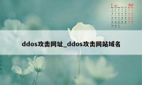 ddos攻击网址_ddos攻击网站域名