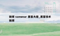 微博 sunwear 黑客大佬_黑客技术微博