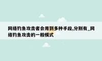 网络钓鱼攻击者会用到多种手段,分别有_网络钓鱼攻击的一般模式