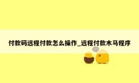 付款码远程付款怎么操作_远程付款木马程序