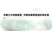 中国三大电脑黑客_中国电脑黑客组织排名第一