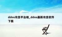 ddos攻击平台端_ddos最新攻击软件下载