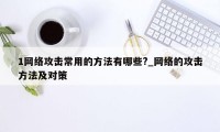 1网络攻击常用的方法有哪些?_网络的攻击方法及对策