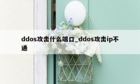 ddos攻击什么端口_ddos攻击ip不通