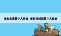 哪些会泄露个人信息_哪些领域泄露个人信息