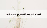 黑客联盟app_黑客技术联盟壁纸日系