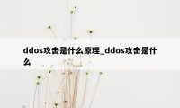 ddos攻击是什么原理_ddos攻击是什么