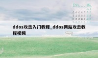 ddos攻击入门教程_ddos网站攻击教程视频