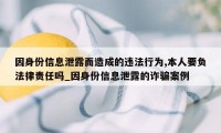 因身份信息泄露而造成的违法行为,本人要负法律责任吗_因身份信息泄露的诈骗案例