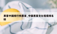 黑客中国排行榜黑客_中国黑客文化程度排名榜