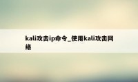 kali攻击ip命令_使用kali攻击网络