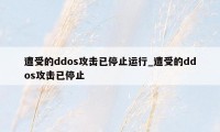遭受的ddos攻击已停止运行_遭受的ddos攻击已停止