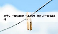 黑客正在攻击网络什么意思_黑客正在攻击网络