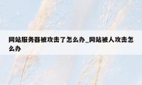 网站服务器被攻击了怎么办_网站被人攻击怎么办