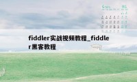 fiddler实战视频教程_fiddler黑客教程