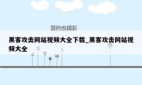 黑客攻击网站视频大全下载_黑客攻击网站视频大全