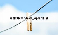 端口扫描windows_wp端口扫描