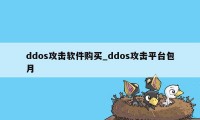 ddos攻击软件购买_ddos攻击平台包月