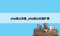 php端口设置_php端口扫描扩展