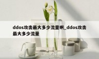 ddos攻击最大多少流量啊_ddos攻击最大多少流量