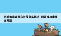 网站被攻击图文并茂怎么解决_网站被攻击图文并茂