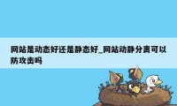 网站是动态好还是静态好_网站动静分离可以防攻击吗