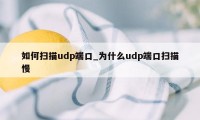 如何扫描udp端口_为什么udp端口扫描慢