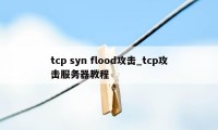 tcp syn flood攻击_tcp攻击服务器教程