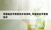 零基础自学黑客技术有用吗_零基础自学黑客技术