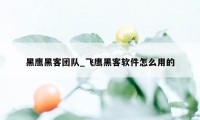 黑鹰黑客团队_飞鹰黑客软件怎么用的