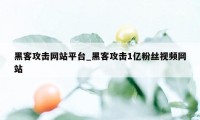 黑客攻击网站平台_黑客攻击1亿粉丝视频网站