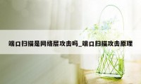 端口扫描是网络层攻击吗_端口扫描攻击原理