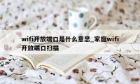 wifi开放端口是什么意思_家庭wifi开放端口扫描