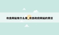 攻击网站有什么用_攻击政府网站的责任