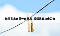 被黑客攻击是什么意思_遭遇黑客攻击公告