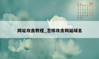 网址攻击教程_怎样攻击网站域名