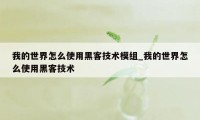 我的世界怎么使用黑客技术模组_我的世界怎么使用黑客技术