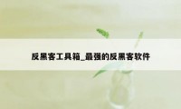 反黑客工具箱_最强的反黑客软件