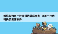 教你如何用一行代码伪装成黑客_只用一行代码伪装黑客软件