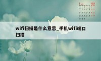 wifi扫描是什么意思_手机wifi端口扫描