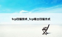 tcp扫描技术_tcp端口扫描方式