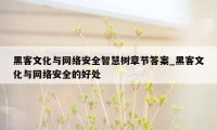 黑客文化与网络安全智慧树章节答案_黑客文化与网络安全的好处