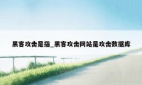 黑客攻击是指_黑客攻击网站是攻击数据库