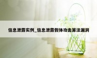 信息泄露实例_信息泄露假体攻击算法漏洞