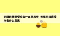 无限网络遭受攻击什么意思呀_无限网络遭受攻击什么意思