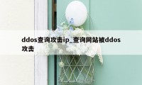 ddos查询攻击ip_查询网站被ddos攻击