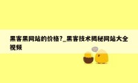 黑客黑网站的价格?_黑客技术揭秘网站大全视频