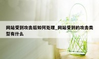 网站受到攻击后如何处理_网站受到的攻击类型有什么